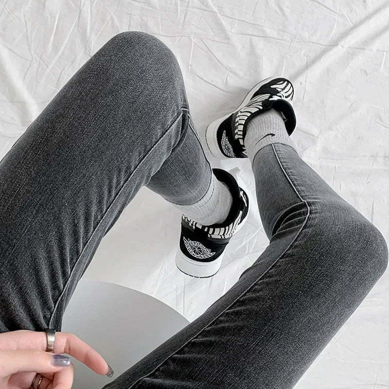 Skinny Pencil Y2K Jeans Four Buttons Vintage High Waist Women Slim Stretch Denim Pants Tight Trousers 2025 Women's Denim Pants