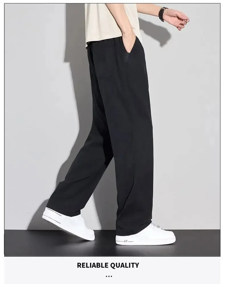 2026 Thin Summer New Men's Soft Lyocell Casual Pants Comfortable Fashion Solid Color Simple Male Trousers Brand Clothing