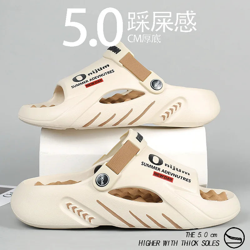 Pallene Summer Men's Slippers EVA Lightweight Slides Indoor Outdoor Sandals Leisure Beach Shoes Comfort Soft Sole Men's Slippers