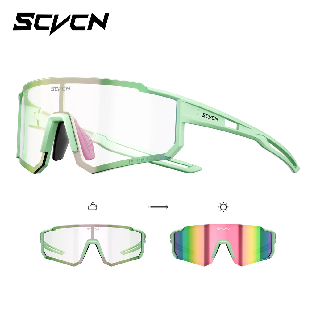 SCVCN Photochromic Hiking Eyewear Cycling Glasses Sports Sunglasses for Women Outdoor Road  MTB Bike Glasses UV400 Men Windproof