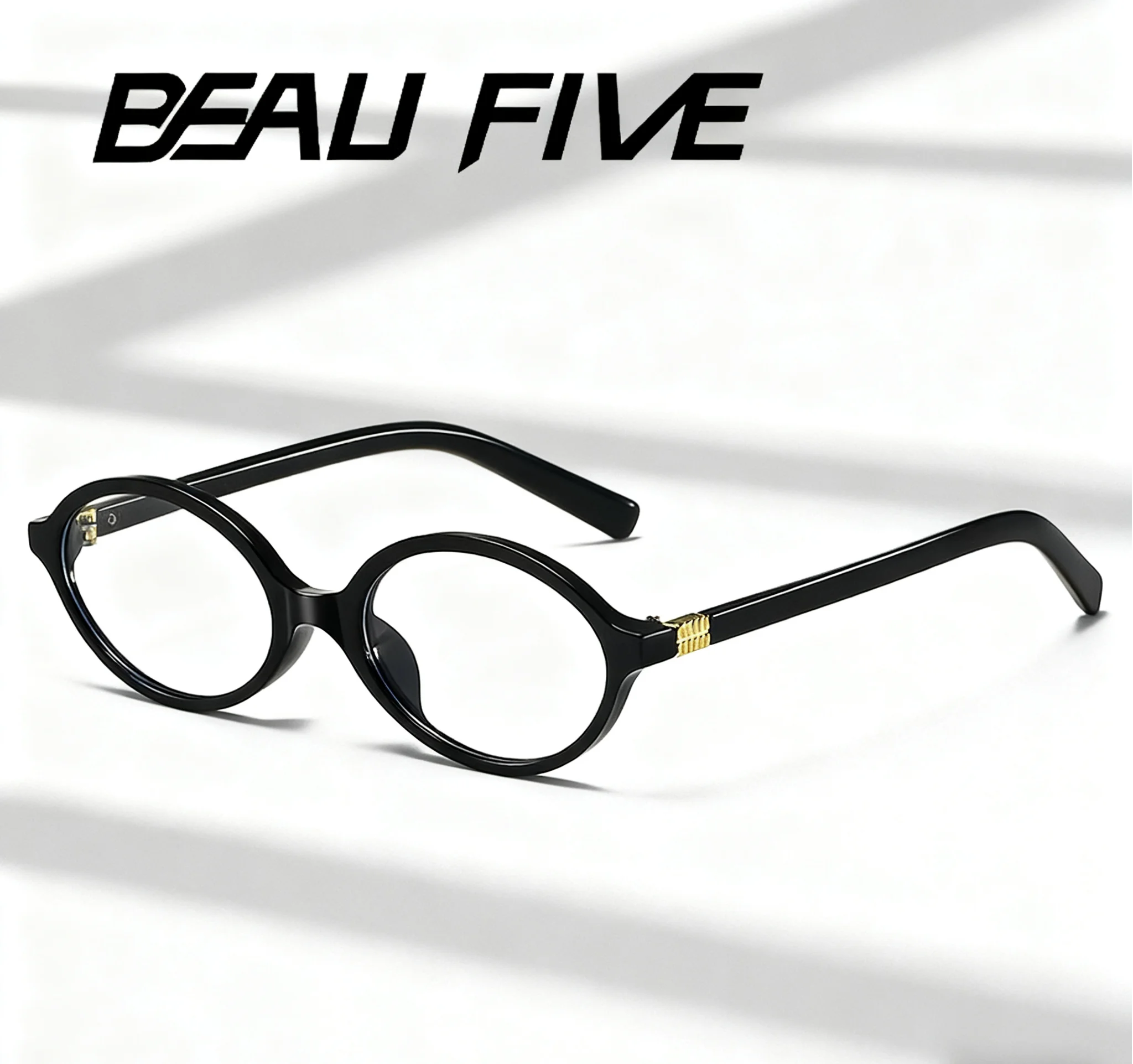 2025 BEAU FIVE New Women's Retro High-End Oval Frame Photochromic Glasses - Slimming and Suitable for Natural Looks F102