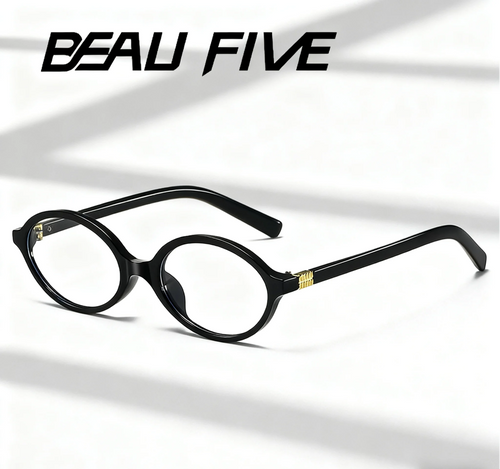 2025 BEAU FIVE New Women's Retro High-End Oval Frame Photochromic Glasses - Slimming and Suitable for Natural Looks F102