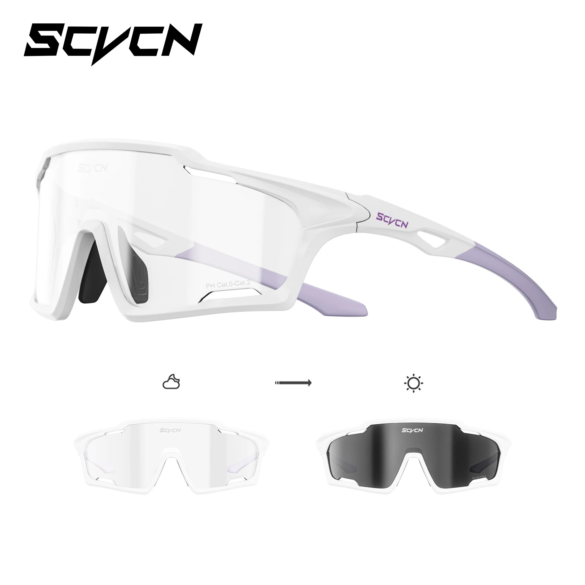 SCVCN Photochromic Sunglasses for Man Cycling Glasses MTB Riding Skating UV400 Fishing Goggles Woman Bike Bicycle Baseball 2026
