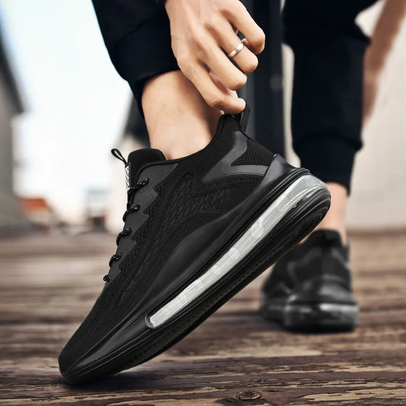 Large size men's shoes breathable lightweight sports shoes outdoor mesh black walking shoes trendy men's casual shoes running sh
