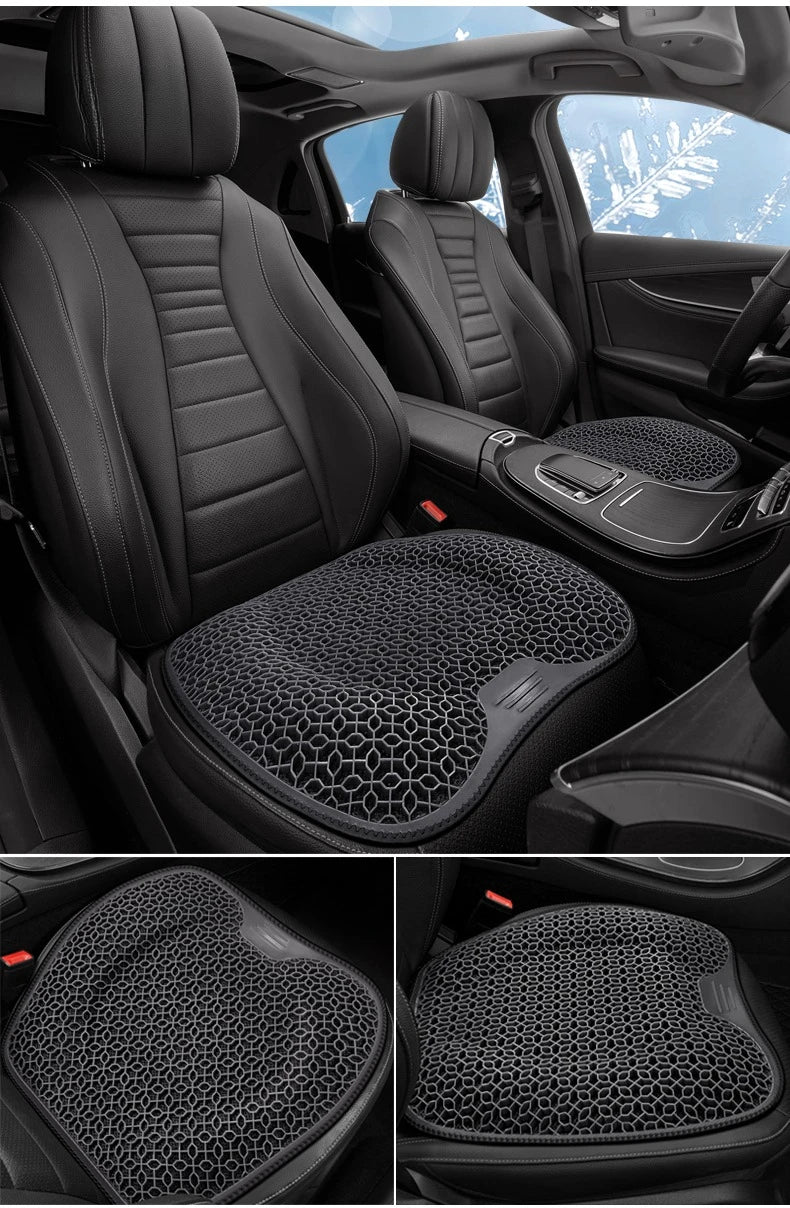 Honeycomb Design Gel Cushion Breathable, Soft and Easy to Clean Provides Comfortable Support Elastic Gel Car Seat Cushion