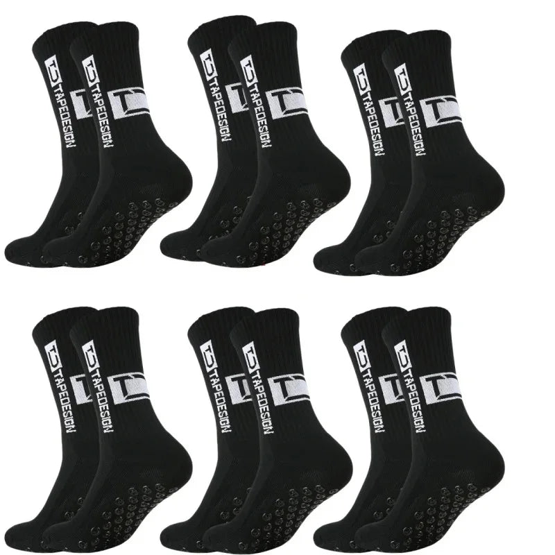 1/4/6 parirs of size 36-40 Children's and Women TC mid tube glued football non slip socks for sports training and competition