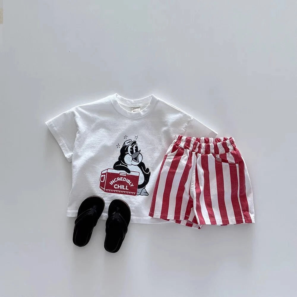 K2630 Korean Style Soft Casual Fashionable Short Pants for Boys And Girls Cute And Trendy Children's Clothing New 2025 Model