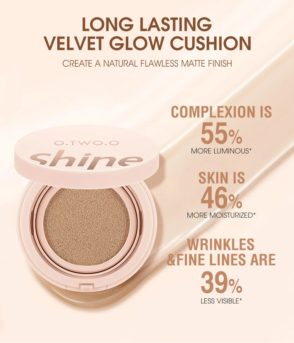 O.TWO.O Cushion Foundation 3 Colors Air Cushion BB Cream Full Coverage Breatheable Concealer Waterproof Face Foundation
