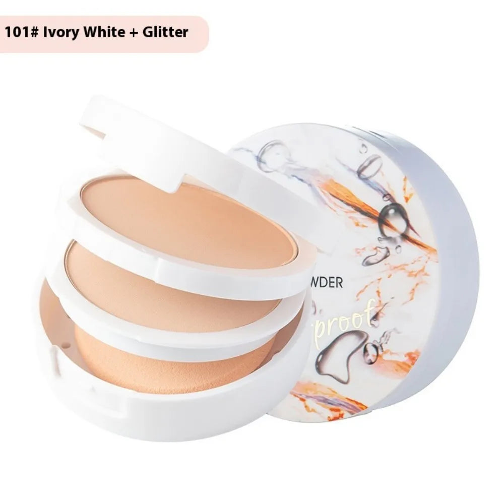 TLM TAILAIMEI  Two-Way Cake Compact Powder with Puff Matte Finish Face Powder Makeup Oil Control Lightweight Pressed Powder P105