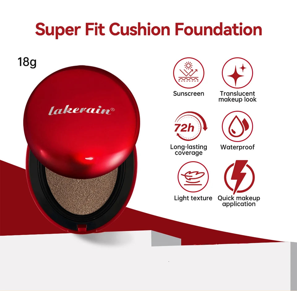 Sunscreen Cushion Foundation Fit Cushion Foundation Full Coverage Waterproof Long-lasting Concealer Long-lasting Makeup