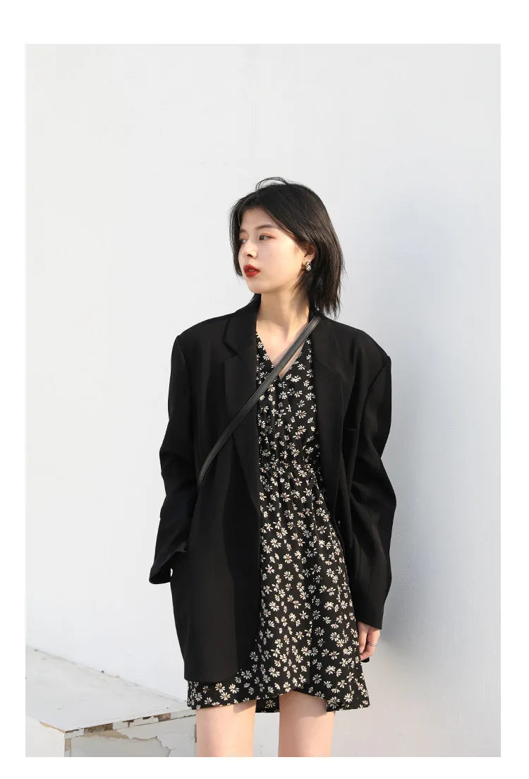 CHIC VEN New Women Dresses Long Sleeved Retro V-neck Black Floral Female Dress Elastic Waisted Lace Up Spring Summer 2026