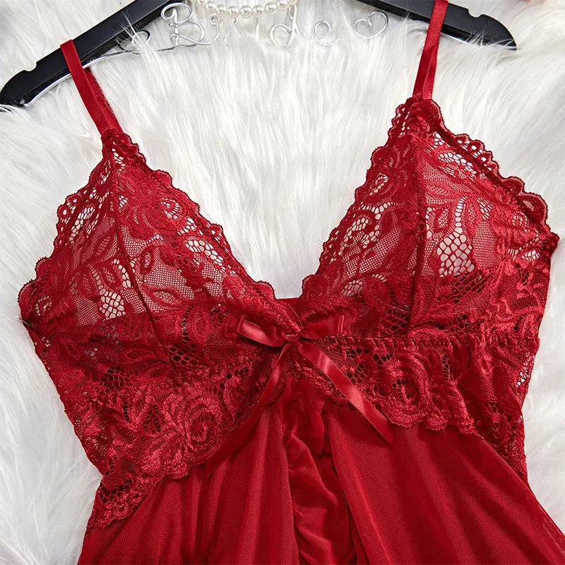 A Set Pink Cute Women Sweet Nightdress And Panty Pijamas Suit Sleeveless Halter Nightgown Short Sets V-Neck Bra Thong Luxury Kit