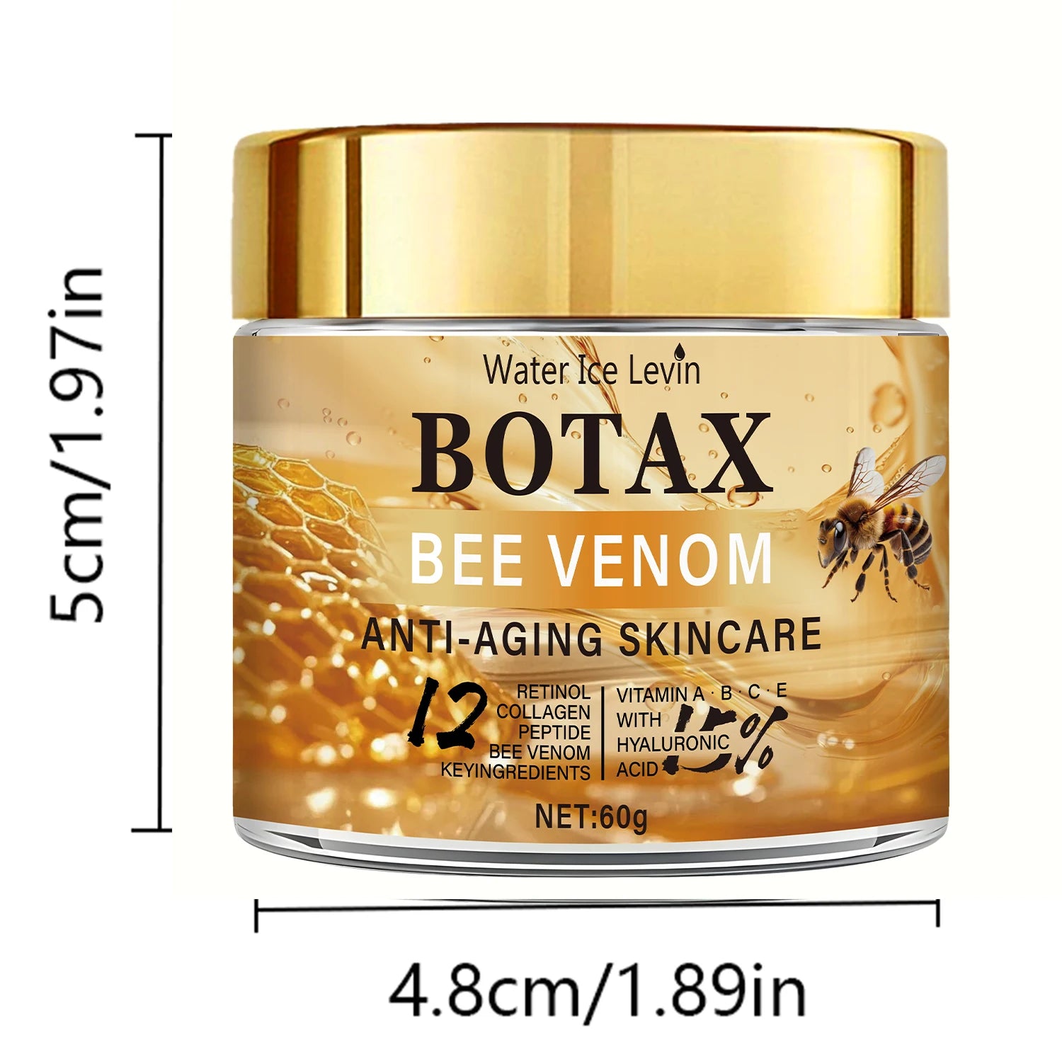 "Botax" Bee Venom Cream - Deep Wrinkle Treatment, Skin Rejuvenation & Firming Action with Collagen Water Ice Levin. 60g.