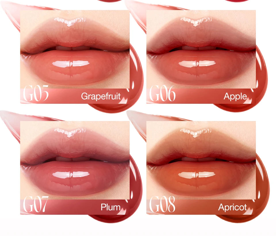 O.TWO.O Liquid Lip Gloss Lipstick Glossy Finish High-Shine Long Lasting Moisturize Non-Stick Glassy Lips Glossy Lip Stain Makeup