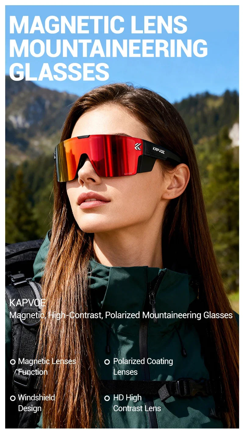 Kapvoe 2026 Hiking Eyewear Cycling Glasses Polarized MTB Bike Sunglasses UV400 Lenses Men Women Sunglasses Protective Glasses