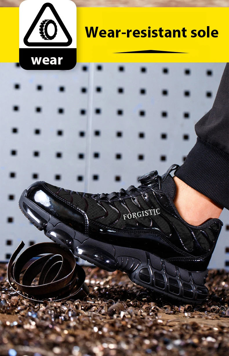 Men's Rotary Button Safety Shoes Anti-Impact Anti-Piercing Indestructible Work Shoes Fashionable Comfortable Safety Sneakers for