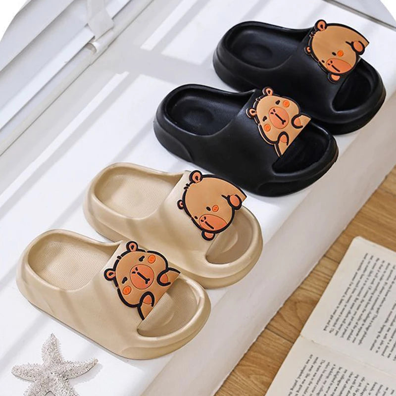Children Slippers Boys Cute Capybara Home Slippers Summer Non Slip Soft Bottom Bathroom Slippers