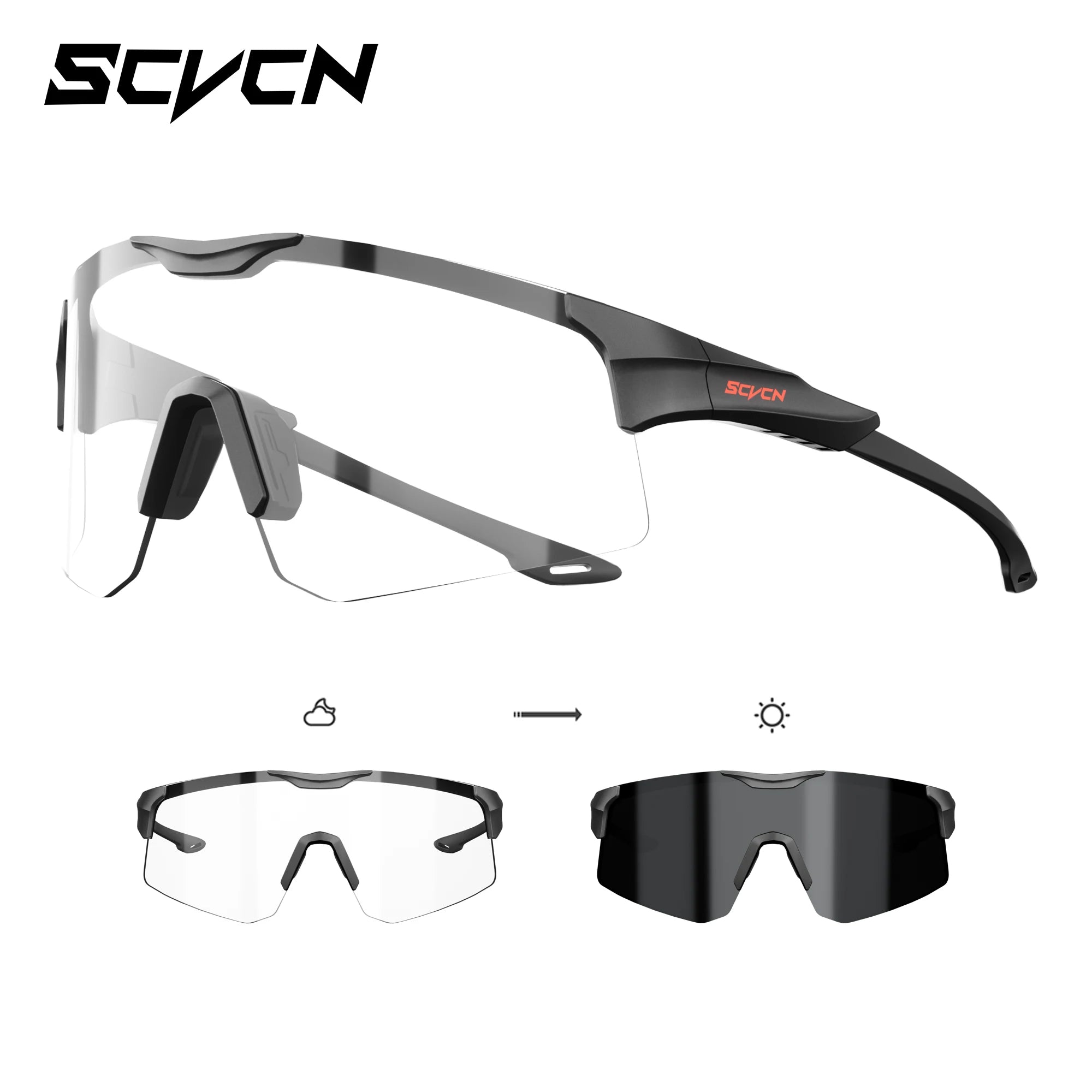 SCVCN Photochromic Sunglasses Outdoor Sports Bike Cycling Glasses Man MTB Climbing Glasses Women Driving Bicycle Eyewear New