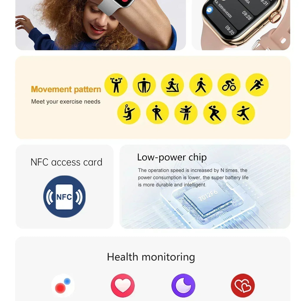 New GPS Smart Watch Series 10 For Apple Watch 10 Memory Music Video Bluetooth Call Waterproof NFC Smartwatch For Android IOS