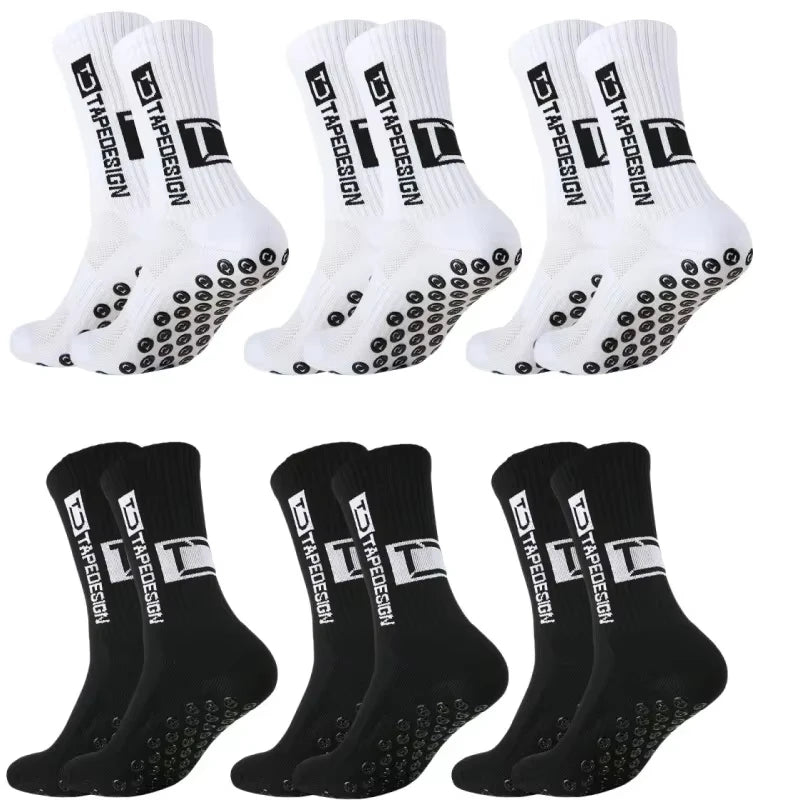 1/4/6 parirs of size 36-40 Children's and Women TC mid tube glued football non slip socks for sports training and competition