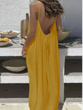 2026 New Women's Strap Dress Open-Back Loose Homewear Dress