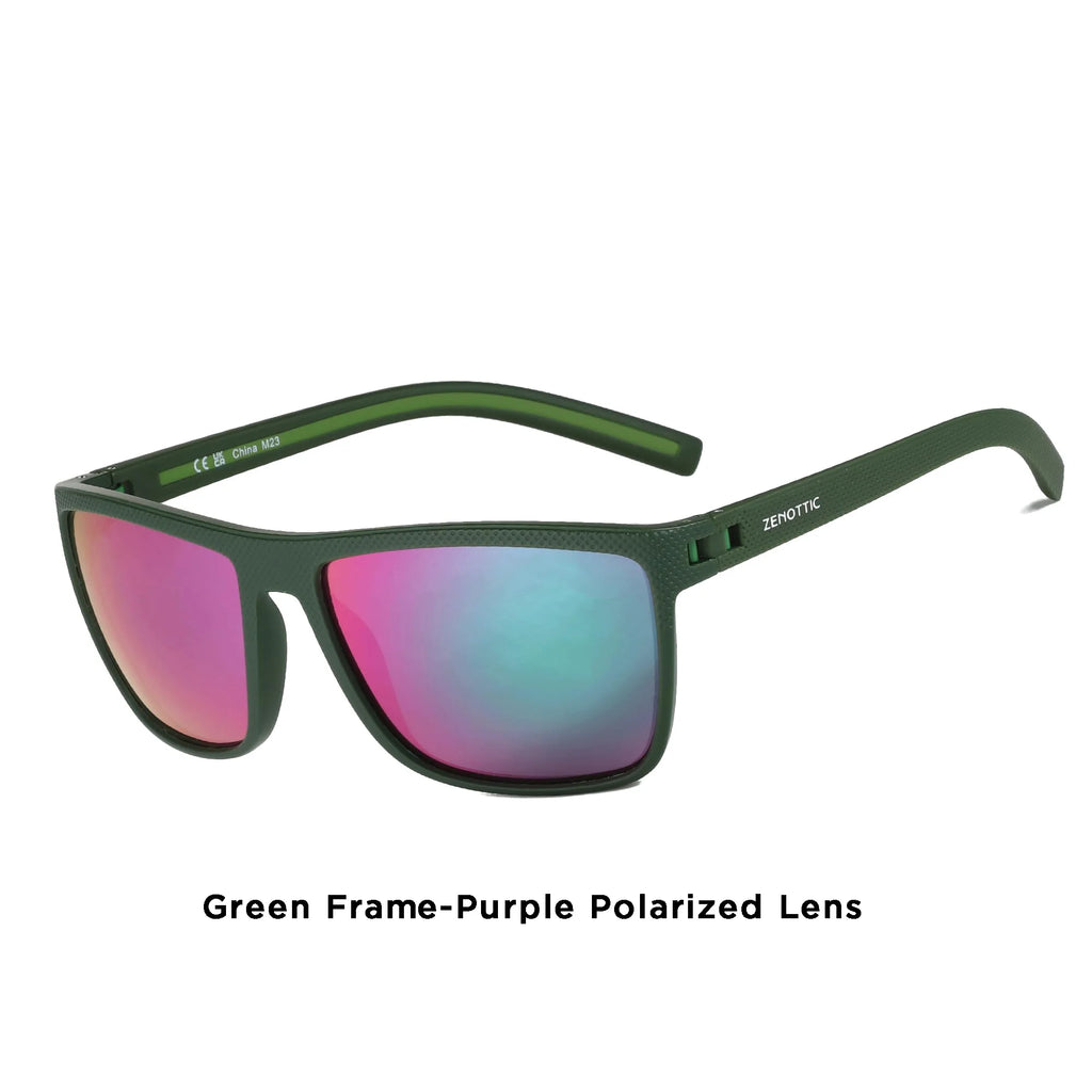 ZENOTTIC Polarized Sunglasses for Men Lightweight TR90 Frame UV400 Protection Square Sun Glasses