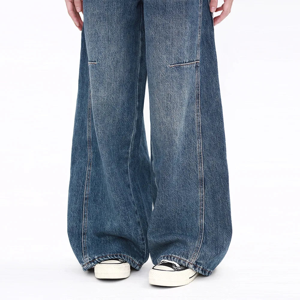 Spring Summer Women's Loose Jeans with Vintage High - Waisted Wide - Leg Design Streetwear Style