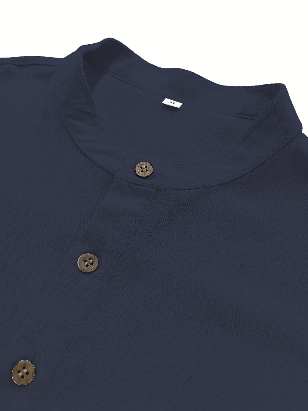 High Quality Men's Breathable Cotton Linen Short Sleeve Henley Shirt Casual Loose Fit Solid Color Tee with Chest Pocket