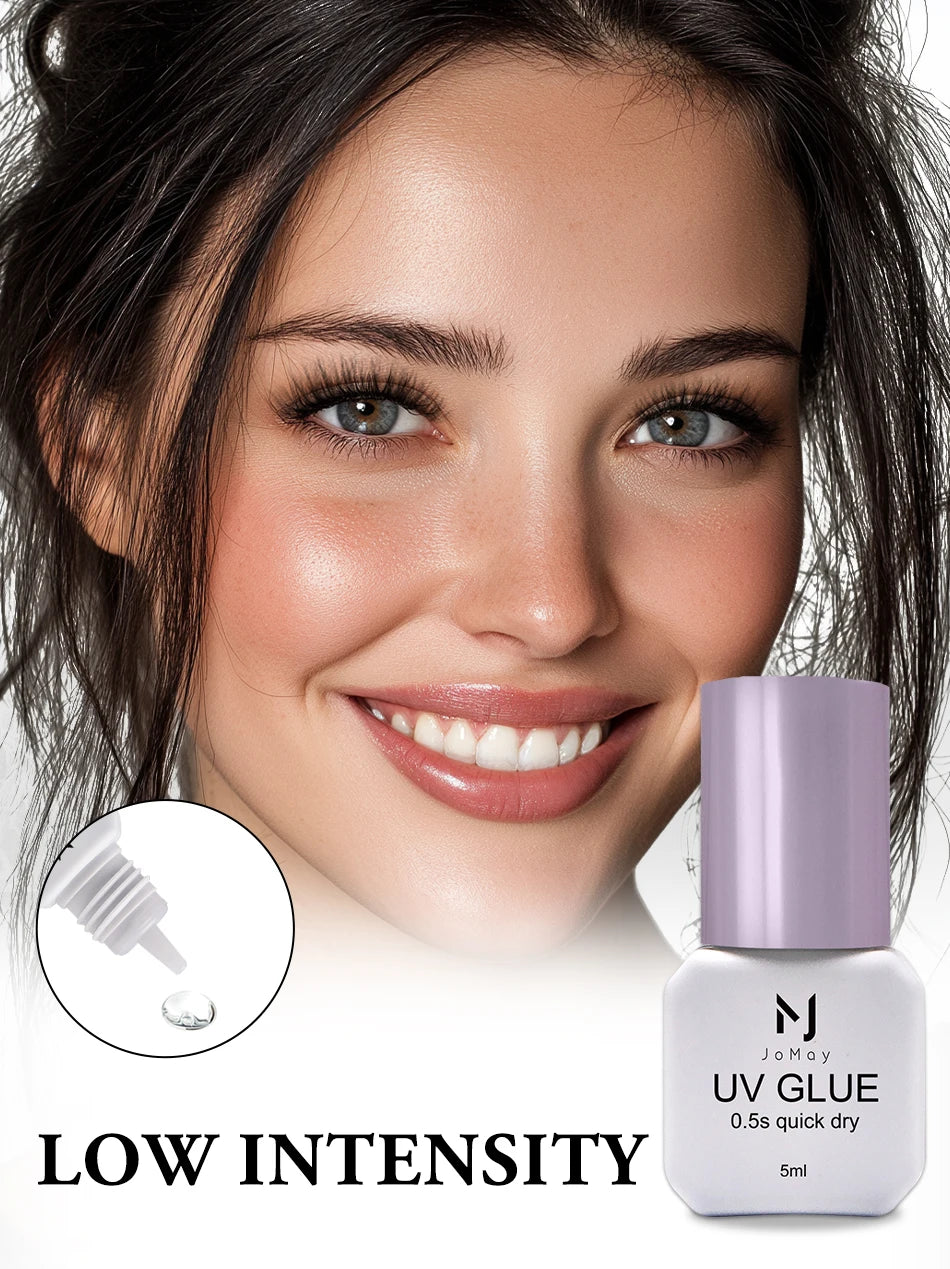 JOMAY 0.5Sec Eyelash Extension Glue Black Fast Dry UV Lashes Glue Black Eyelash Glue Lash Remover For UV Eyelash Extension