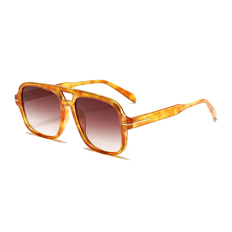 3507 Double Bridge Square Aviator Sunglasses - UV400 Vintage Pilot Style, Retro Classic Sun Glasses for Men Women Unisex 411240