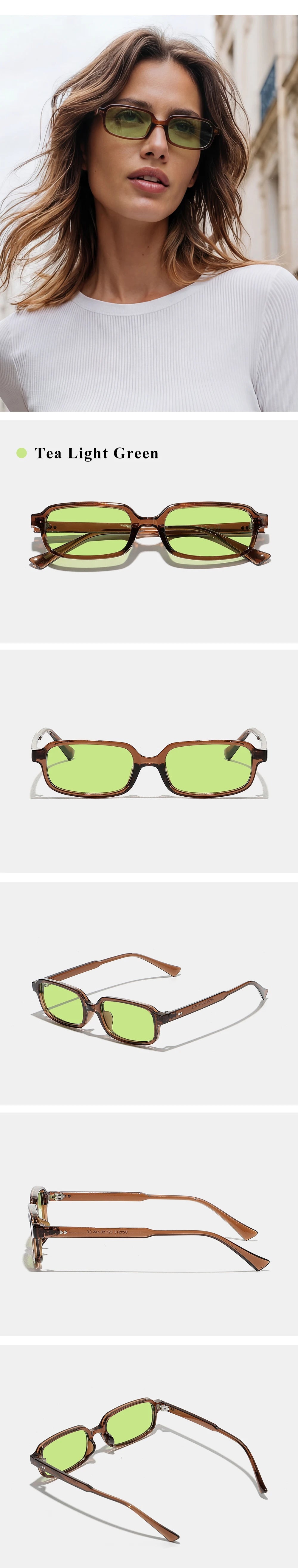 Ruiao Women Small Square Sunglasses Retro Fashion UV400 Sun Glasses for Women Luxury Brand Designer Eyewear Female Shades