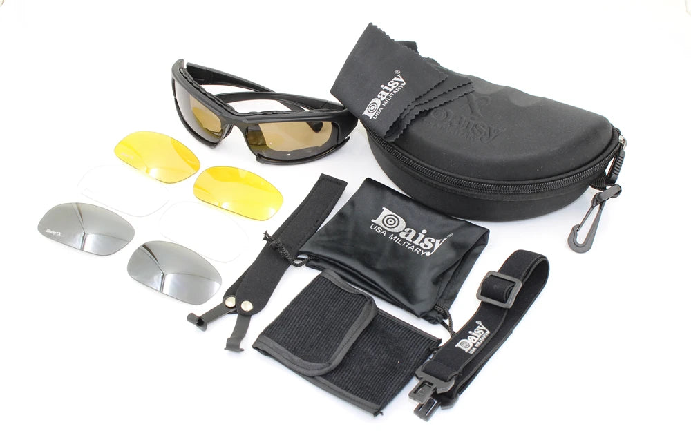 Daisy X7 Moto Glasses Men Military Polarized Sunglasses Bullet-proof Airsoft Shooting Gafas Lens Motorcycle Cycling Goggles