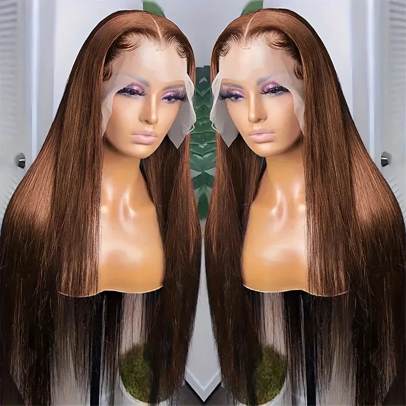 Chocolate Brown Lace Front Wig 13x4 Brown Wig Lace Front Wig for Women 13x4 13x6 lace Human Hair Wig for Daily Wear 40 46 inches