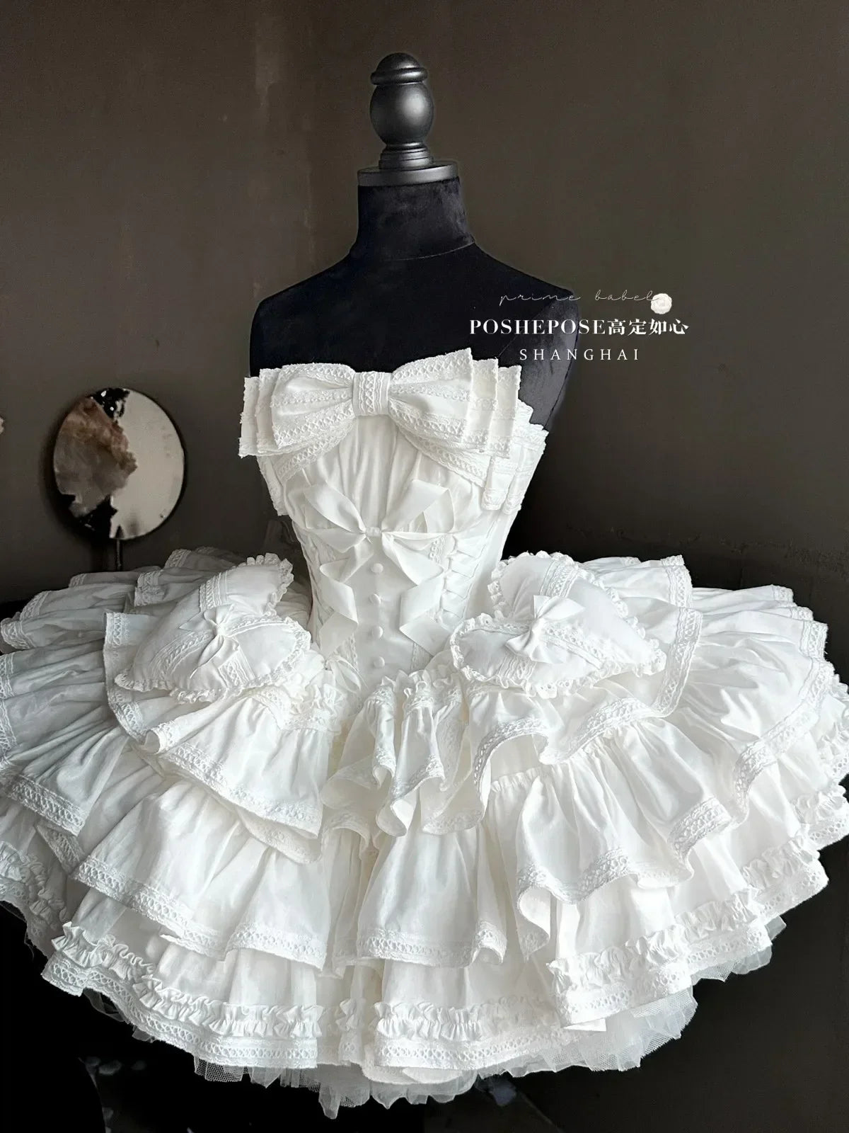 New Girls Birthday Lolita Dress 2026 Spring and Summer Women's Tube Top Satin Bowknot Slim Pettiskirt Short Mini Party Dress