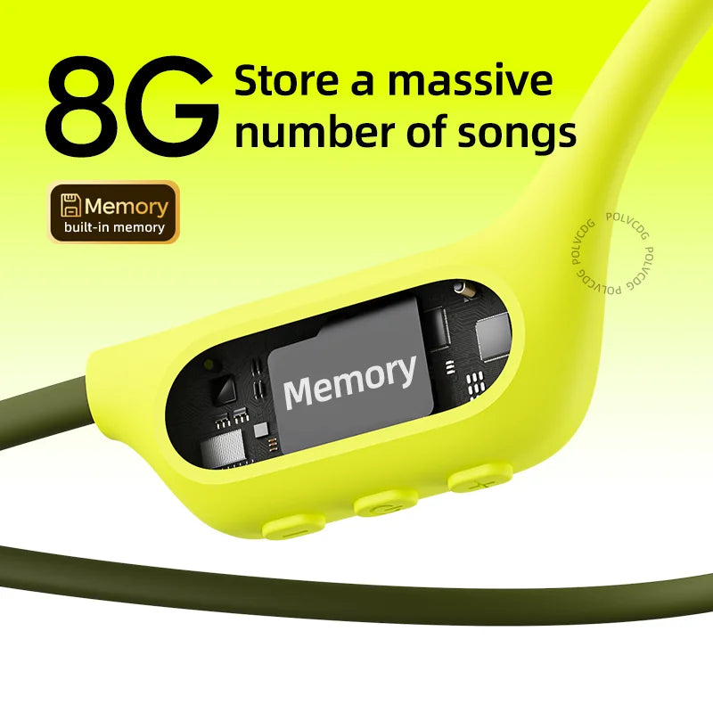 POLVCDG X9 Bone Conduction Earphones IPX8 Waterproof Open Swimming Earphones 32G Ear Hanging Earphones Tennis Running Cycling