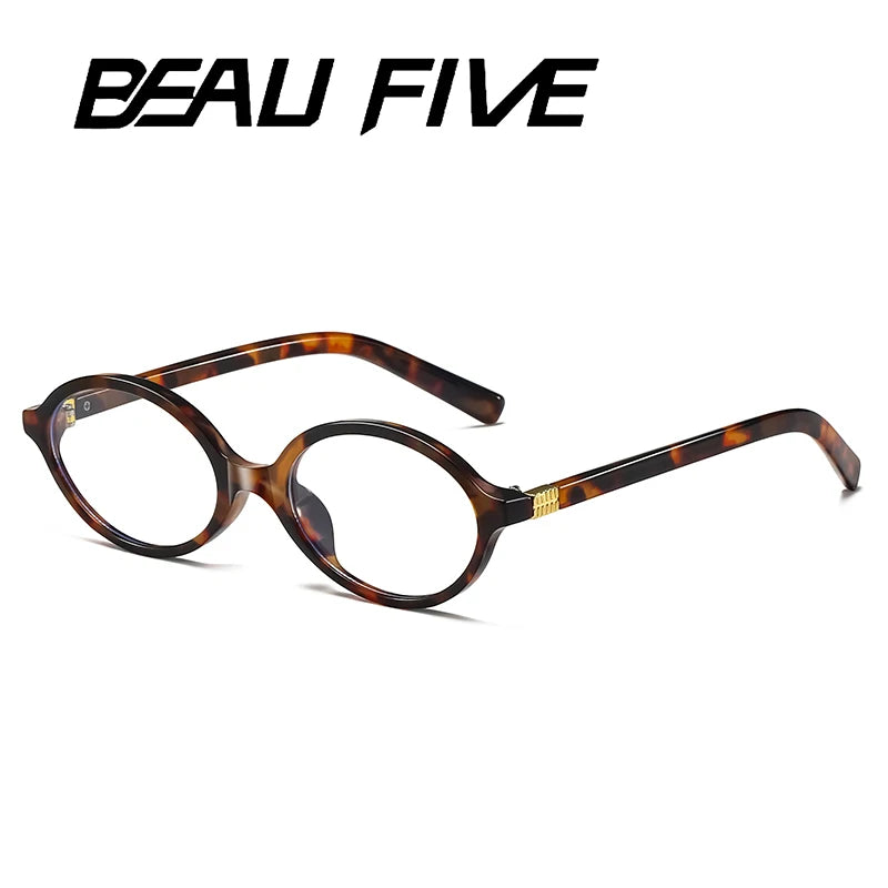 2025 BEAU FIVE New Women's Retro High-End Oval Frame Photochromic Glasses - Slimming and Suitable for Natural Looks F102