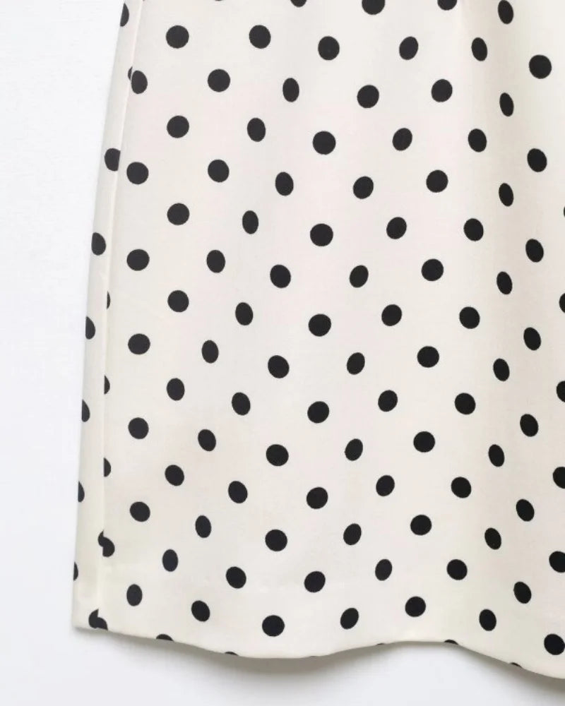 Cut Out Front Bow Tie Mini Dress, Women's Polka Dot Short Sleeve Bodycon Dress, Spring Summer Sexy Fashion Party Dress