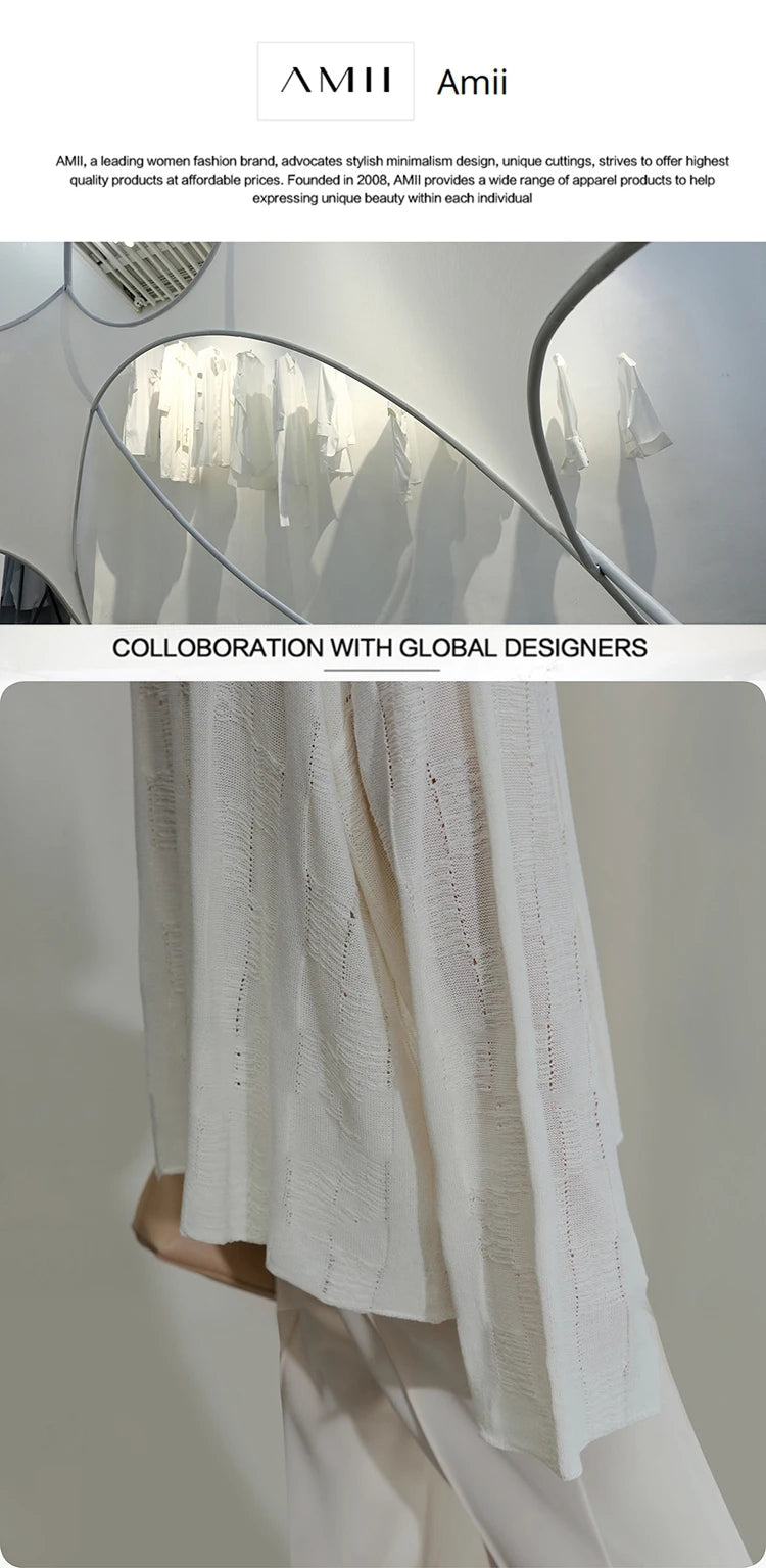 Amii Minimalism 2024 Women Dresses Summer New Vacation Style V-neck Spliced Chiffon Female Sleeveless Loose Dress 12452102