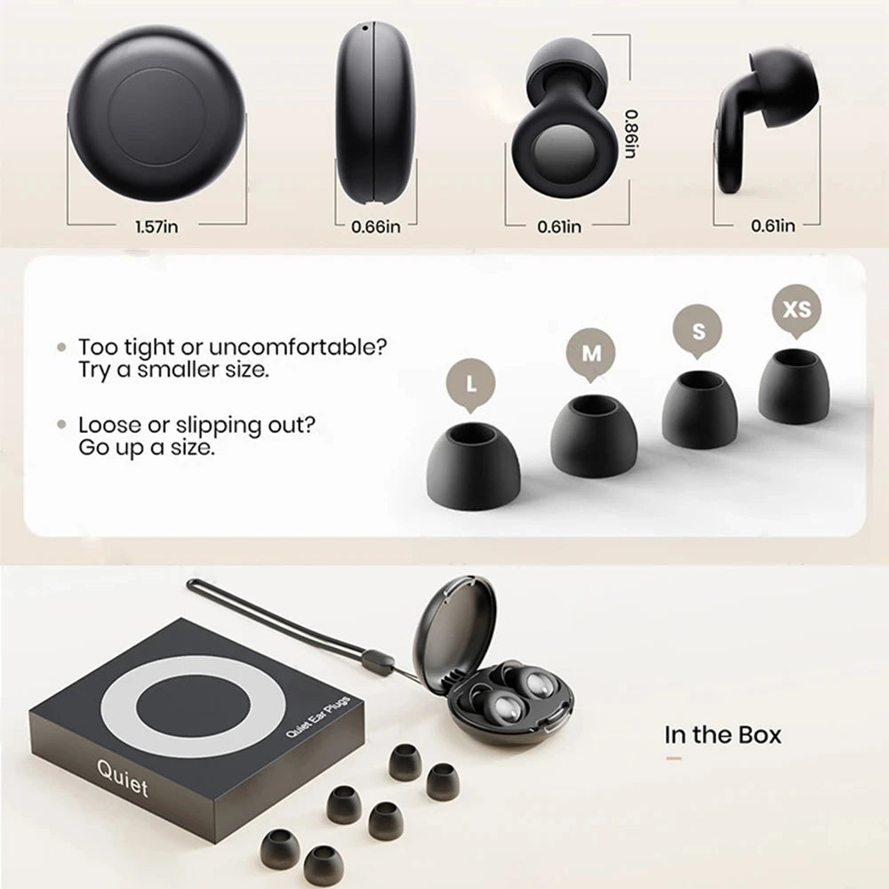 Quiet Ear Plugs for Sleeping Noise Reduction Super Soft Reusable Hearing Protection Anti noise earplugs for Concerts Travel Work