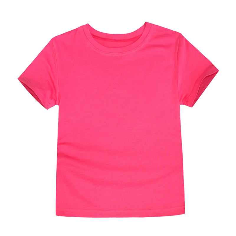 2-16 Years Boys Tshirts Cotton Short Sleeve Girls Clothes Summer Solid T-shirt Teenage Children Tees Kids Korean Top Baby  Cloth