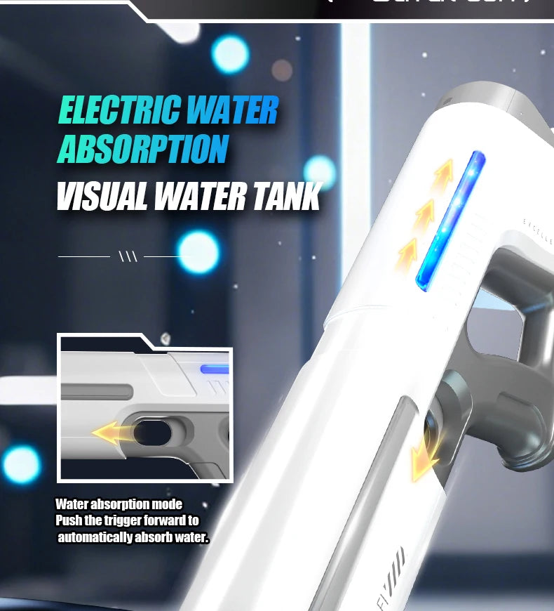 Electric Automatic Water Storage Gun Toys Portable Children Summer Beach Outdoor Fight Fantasy Spray Gun Toys Boy Kid Adult Game
