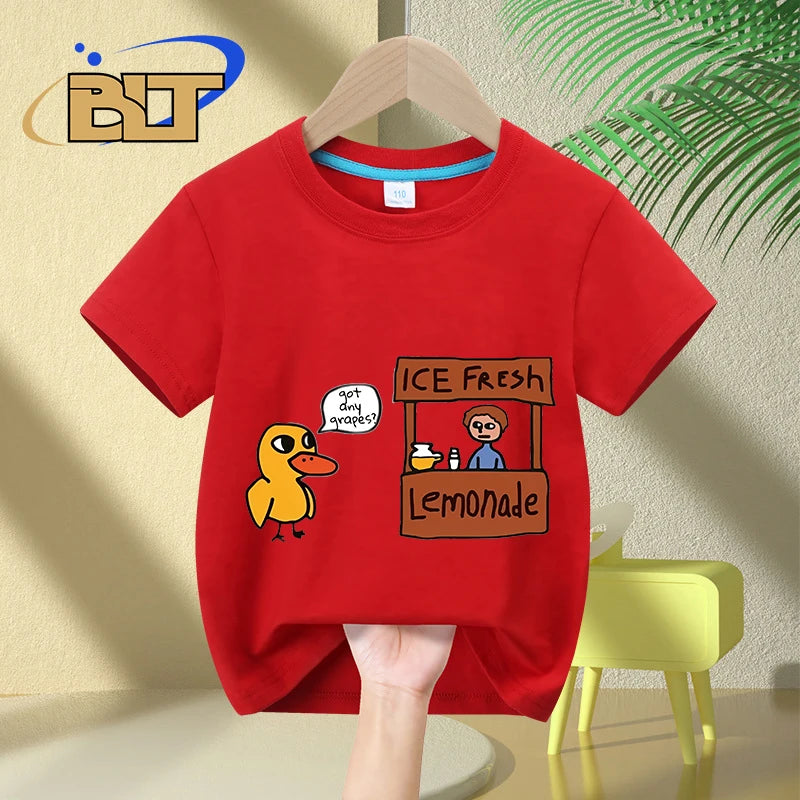 Got any grapes ?lemonade stand kids T-Shirt summer children's pure cotton short-sleeved casual tops boys and girls gifts