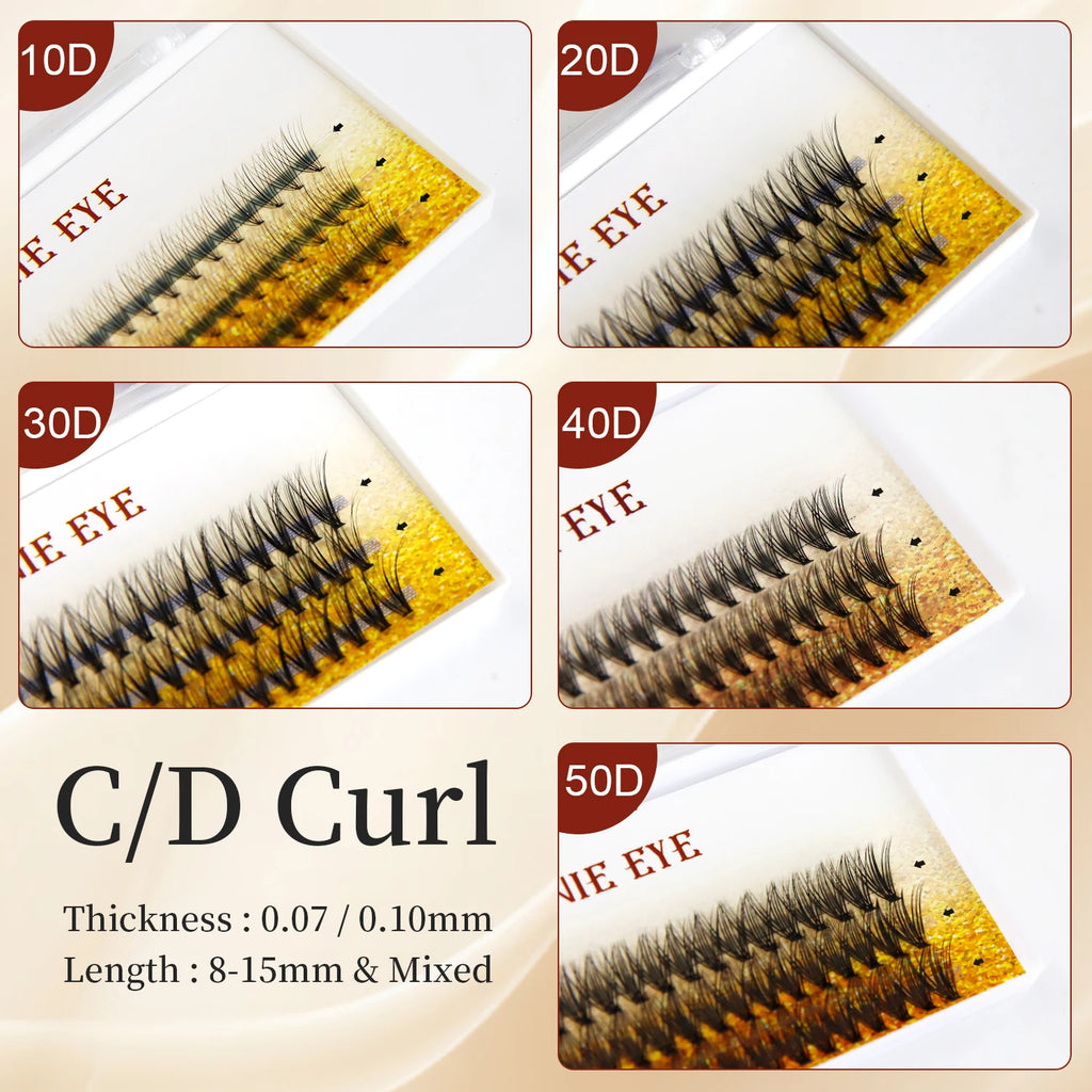 60D Bundles Fluffy Eyelash Volume Eyelash Extension DIY 80D Individual Cluster Lashes Bunches Natural Lash Fox Eye Self Fanning