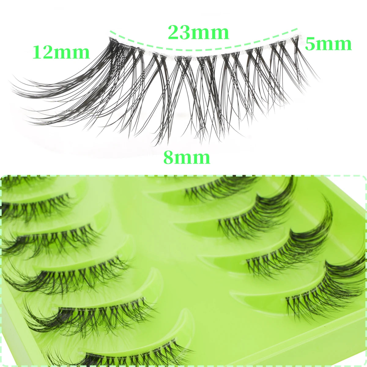 New Half Eyelashes 3/10Pairs Half Lashes Natural 3D Cat Eye Lashes Clear Stem False Eyelash Extension Makeup Faux Cils maquiagem