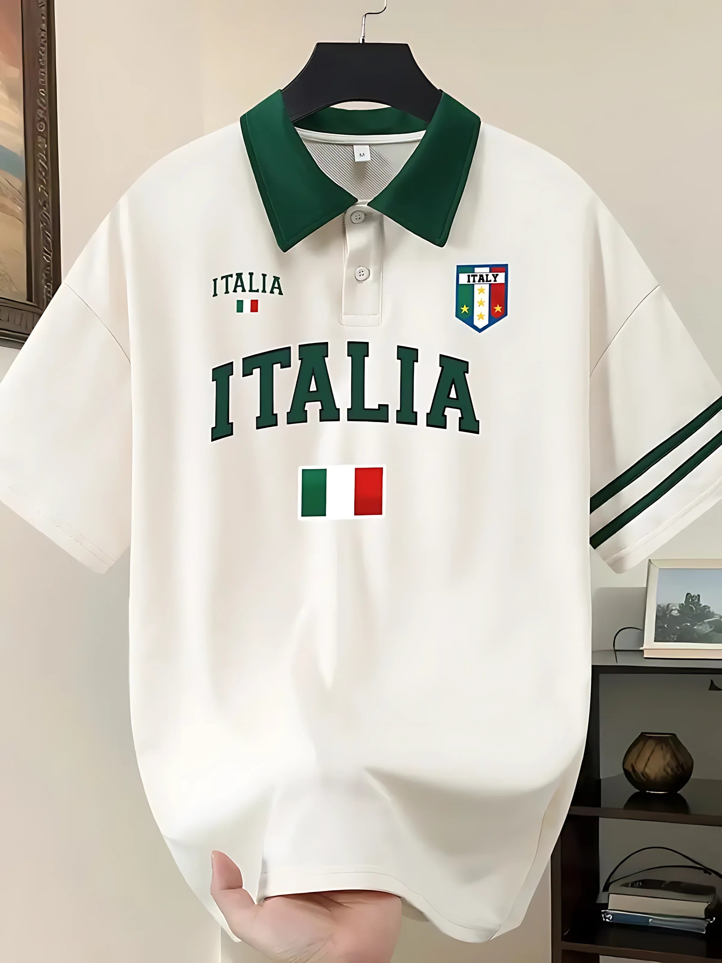 2026 Summer Men's Polo Shirt with Letter Print Breathable Lightweight Casual Fashionable Outdoor Men's Clothing