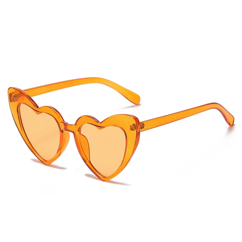 Heart Shaped Sunglasses Women Cat Eye Female Sun Glasses Luxury Brand Retro Love Black Red Eyewear Men Oversize Shade
