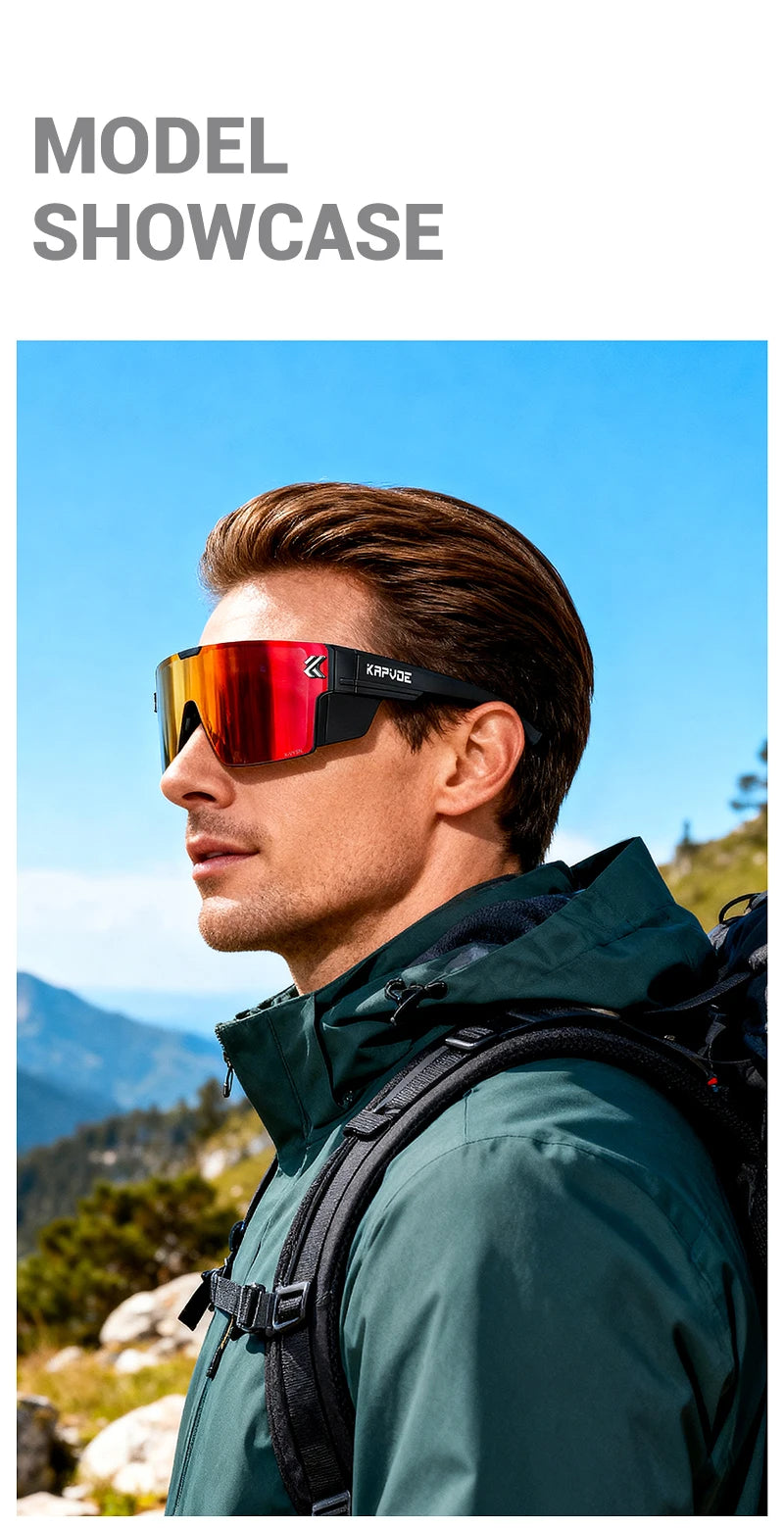 Kapvoe 2026 Hiking Eyewear Cycling Glasses Polarized MTB Bike Sunglasses UV400 Lenses Men Women Sunglasses Protective Glasses