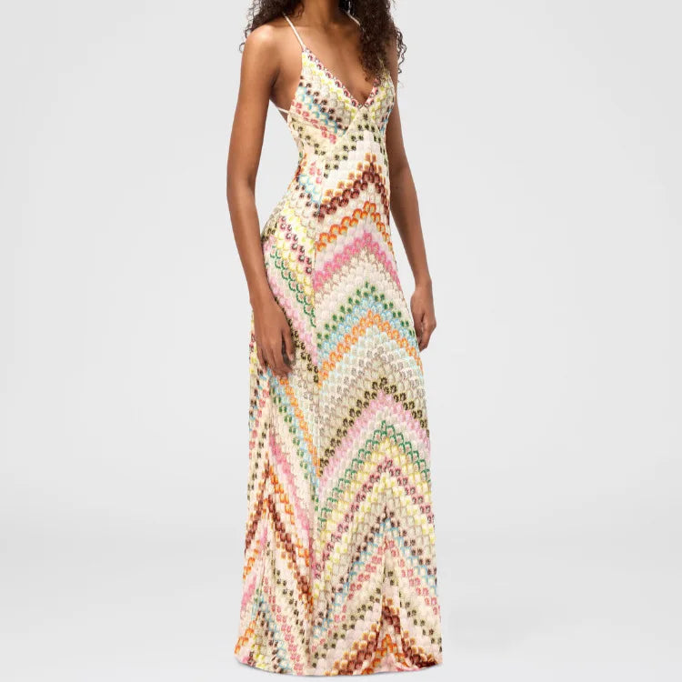 2026 New Style Dress Patchwork Long Gown Sexy Strap Dress Handmade Crochet Chic Woman 2025 Summer Dress Robe Vestido Women