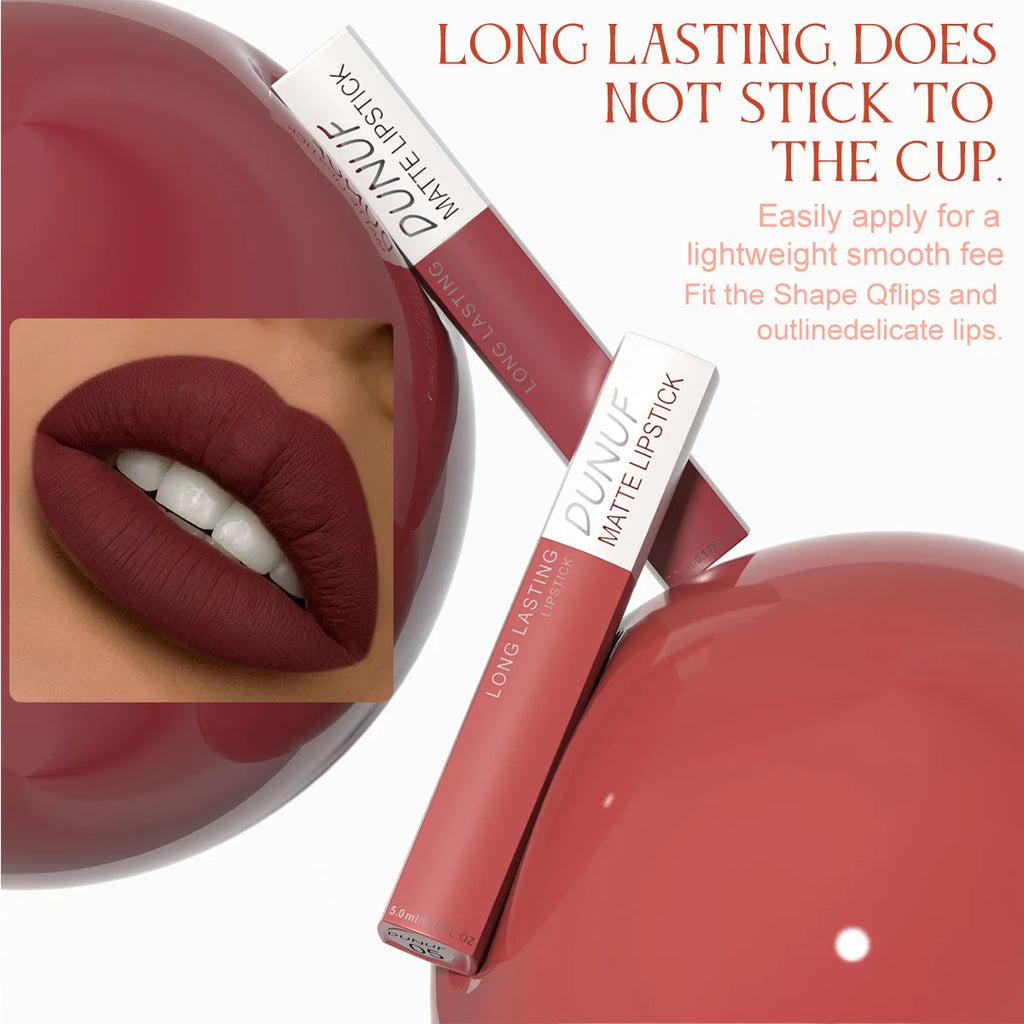 Matte Liquid Lipstick Set 8 Pieces Waterproof Non Transfer Lip Glaze Long Wearing Smudge Proof Lip Gloss