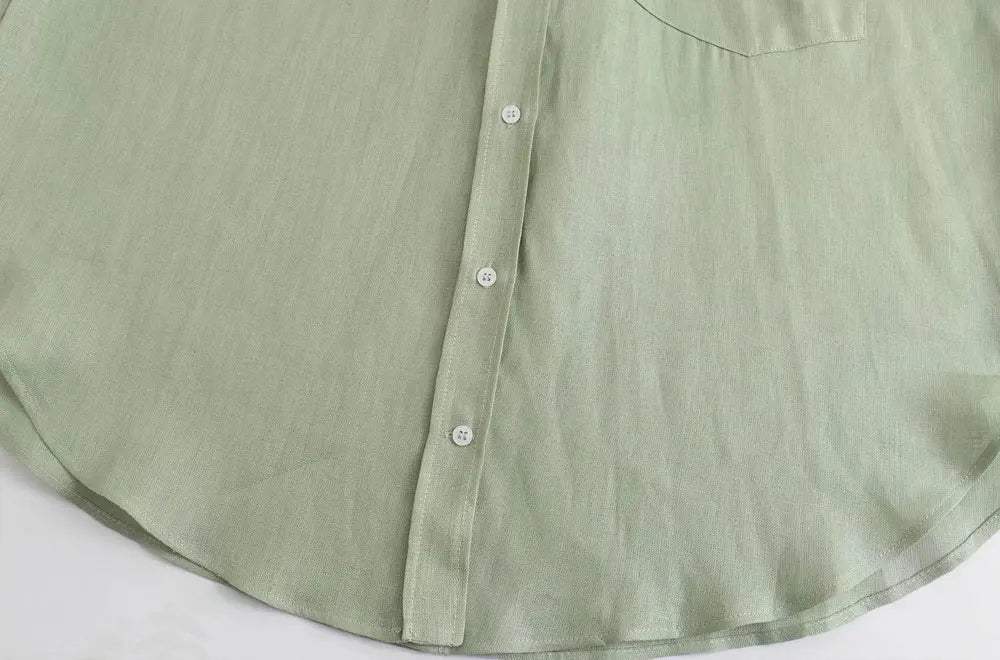 Women Fashion With Pocket Oversized Shirts Vintage Long Sleeve Button-up Female Blouses Blusas Chic Tops